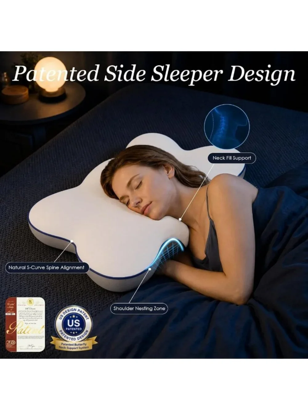 Cooling Cervical Pillow for Neck Pain Relief | Ideal for Side Sleepers